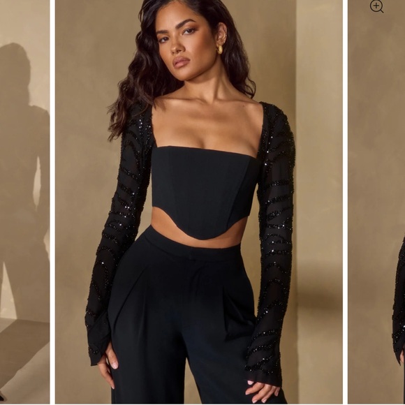 Oh Polly Astra Embellished Corset Black - Picture 7 of 11